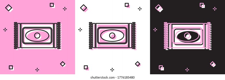 Set Traditional carpet culture ramadan arabic islamic celebration icon isolated on pink and white, black background. Vector Illustration