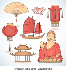 Set of traditional china symbols.