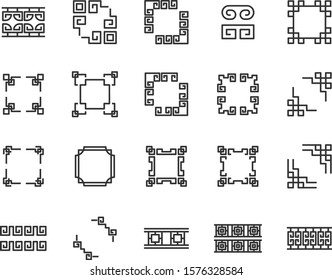 set of traditional chinese border icons, china frame