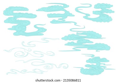 Set of traditional Chinese clouds