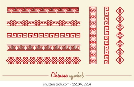 Set of Traditional Chinese decorative frame.Chinese symbol for Chinese new year or other festival. 