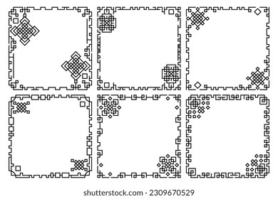 set of traditional Chinese decorative frames. Chinese line border frames. symbols for the Chinese new year or other festivals.