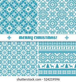 Set of traditional Christmas patterns