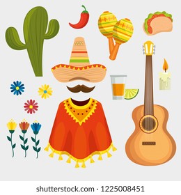 set traditional day of the dead celebration