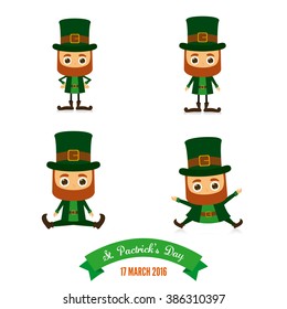 Set of traditional elves on a white background for patrick's day
