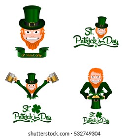 Set of traditional elves, Patrick's day vector illustration