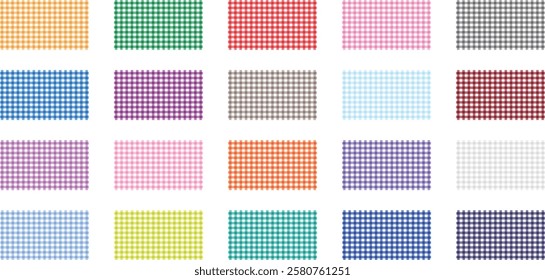 Set of traditional gingham background pattern. Gingham Cloth Fabric Pattern. Tablecloth seamless pattern. Gingham striped checkered blanket tablecloth