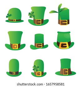 Set of traditional irish hats. Saint patricks day - Vector