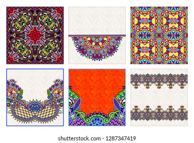 set of traditional kalamkari ornamental floral paisley design. Ornament background. You can use this pattern in the design of carpet, shawl, pillow, cushion, vector illustration collection