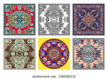 set of traditional kalamkari ornamental floral paisley design. Ornament background. You can use this pattern in the design of carpet, shawl, pillow, cushion, vector illustration collection