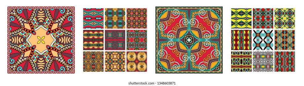 set of traditional kalamkari ornamental floral paisley design. Ornament background. You can use this pattern in the design of carpet, shawl, pillow, cushion, vector illustration collection