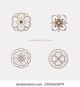 Set of traditional Korean design elements