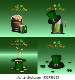 Set of traditional objects, Patrick's day vector illustration
