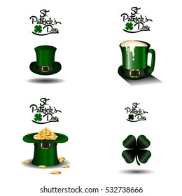 Set of traditional objects, Patrick's day vector illustration