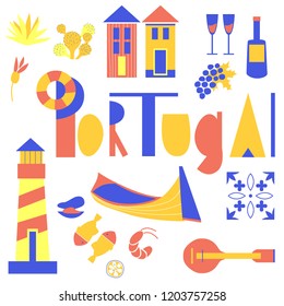 Set of traditional Portugal elements for your design. Vector illustration.