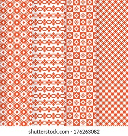 set of traditional Russian ornaments, seamless swatch elements included