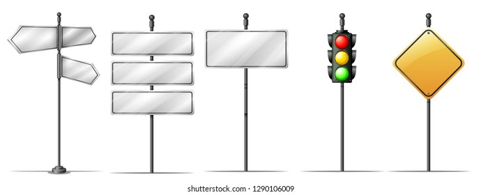 Set of traffic direction board illustration