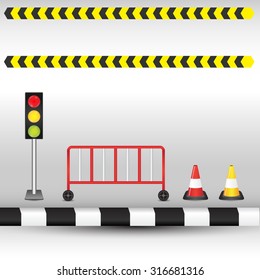 set of traffic equipment ,vector illustration