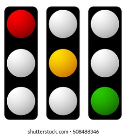 Set of traffic lamp, traffic light, semaphore icons