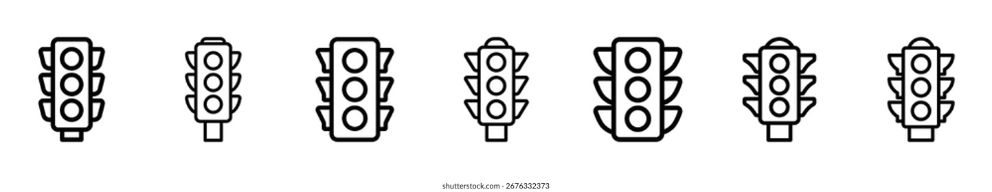 Conjunto de Vector de icono de semáforo sobre fondo blanco