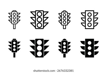 Set of Traffic light icon symbol vector on white background