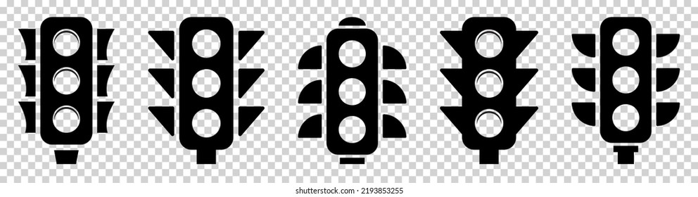Set von Ampelsymbolen. Vektorgrafik einzeln auf transparentem Hintergrund