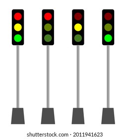 Set traffic light illustration vector