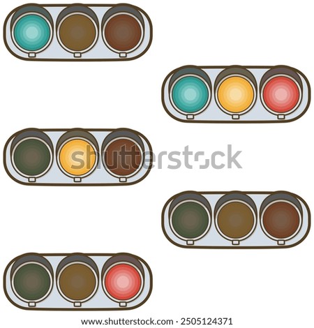 Set of traffic light. Vector illustration.