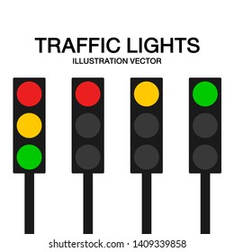 set of traffic lights illustration vector