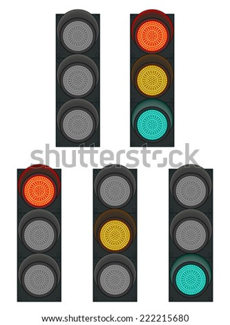 Set of traffic lights On or Off