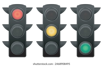 Set of traffic lights signalling devices