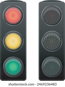 Set of traffic lights signalling devices