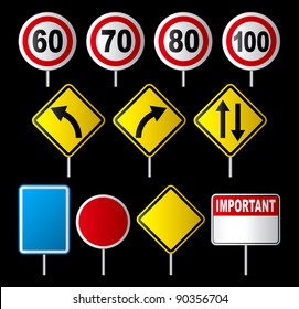 set of traffic sign