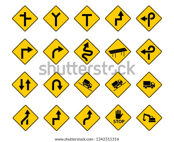 Set Traffic Sign Vector Art Design Stock Vector (Royalty Free ...