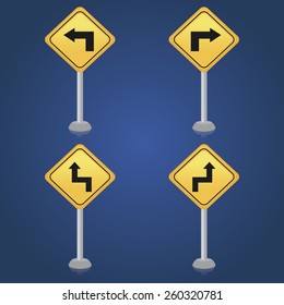 a set of traffic signals on a blue background
