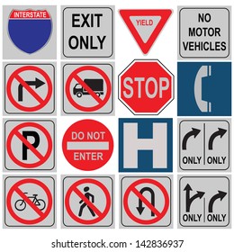 Set of traffic signals varying loads. Vector illustration.