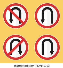 Set of traffic signs