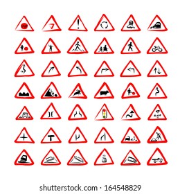 Set Traffic Signs Sketch Your Design Stock Vector (Royalty Free ...