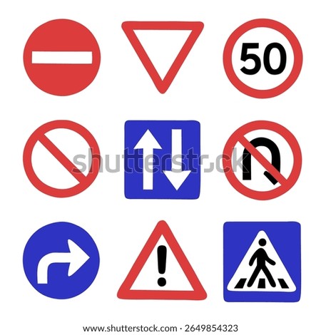 set of traffic signs vector