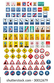 Set of traffic signs. Vector illustration.