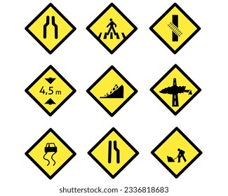 Symbol oder Symbol für Verkehrswarnzeichen