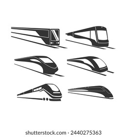 Set of train illustration design vector