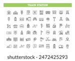 Set of train station Icons