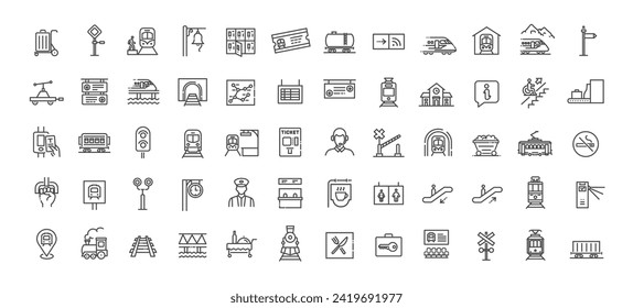 Set of train station Icons