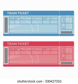 Set of Train Tickets Isolated on White. Vector Illustration EPS10