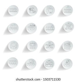 Set of training icons concept on white background. Flat vector illustration use for your project.