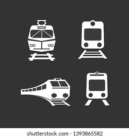 Set of trains isolated vector icons
