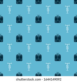Set Tram and railway and Bicycle on seamless pattern. Vector