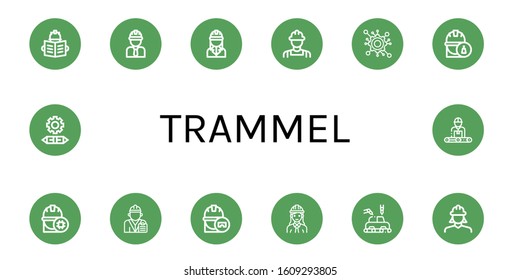 Set of trammel icons. Such as Engineer, Engineering, Manufacture , trammel icons