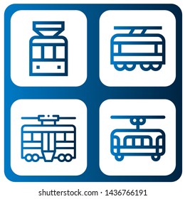 Set of tramway icons such as Tramway, Tram , tramway